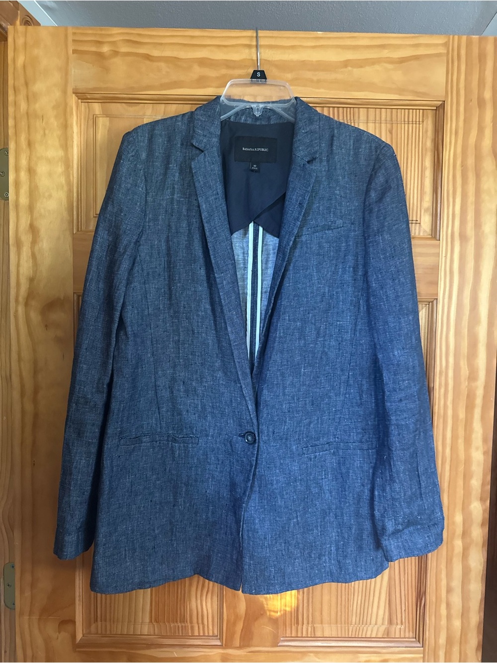 Banana Republic Men's Navy Blue Linen-Blend Blazer